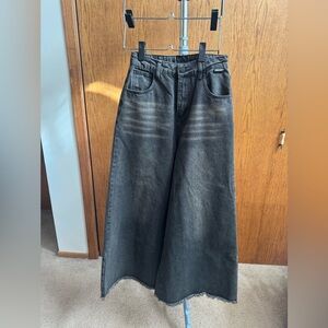 Fuzzykon Wide-Leg Black Jeans